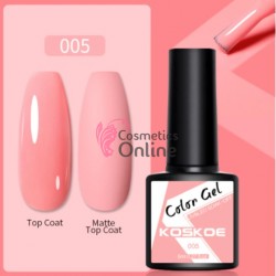 Oja semipermanenta KOSKOE color UV / LED Pure Color 8ml Cod 005 Wather Peach